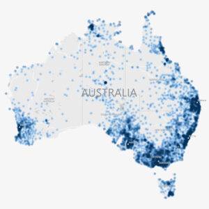Cm3 Contractors - Heatmap of Locations Australia