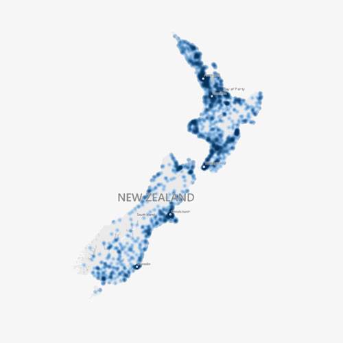 Cm3 Contractors - Heatmap of Locations New Zealand