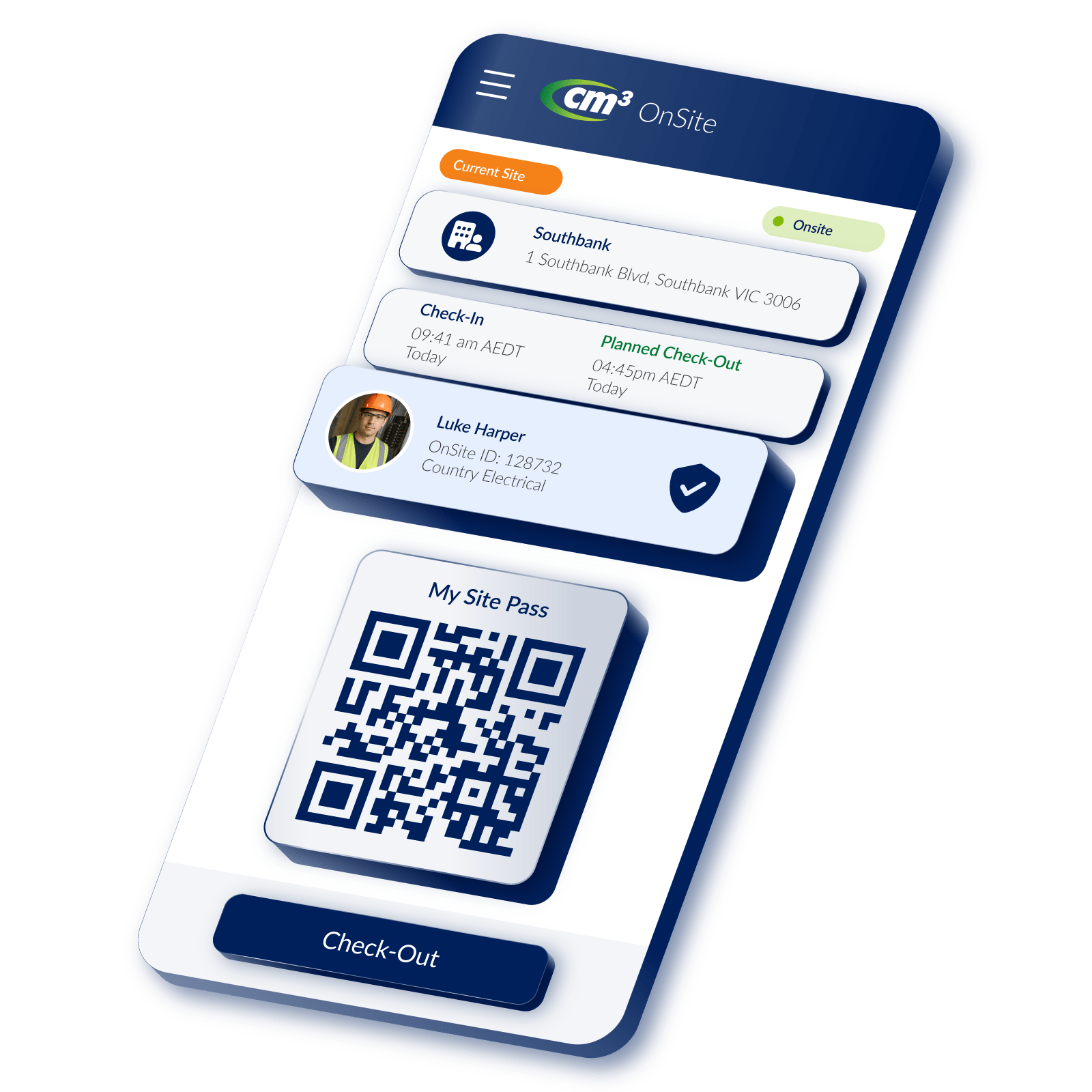 Cm3-OnSite_Visitor-Management-Mobile-Device-Worker-App Cm3 OnSite Worker App for Visitor Management, Site Access, and Inductions