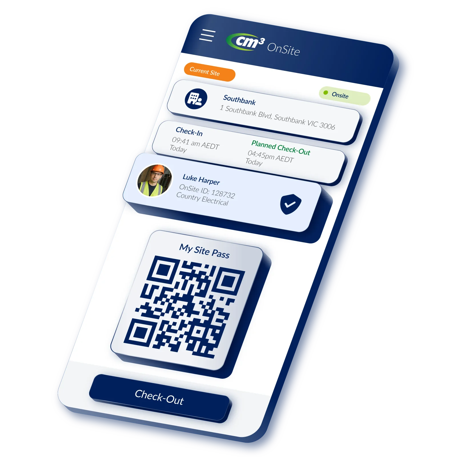 Cm3-OnSite_Visitor-Management-Mobile-Device-Worker-App Cm3 OnSite Worker App for Visitor Management, Site Access, and Inductions